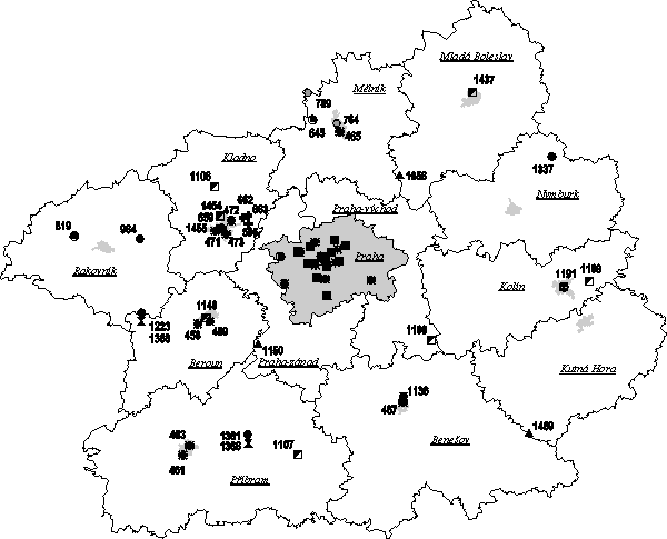 Mapa - St�edo�esk� kraj